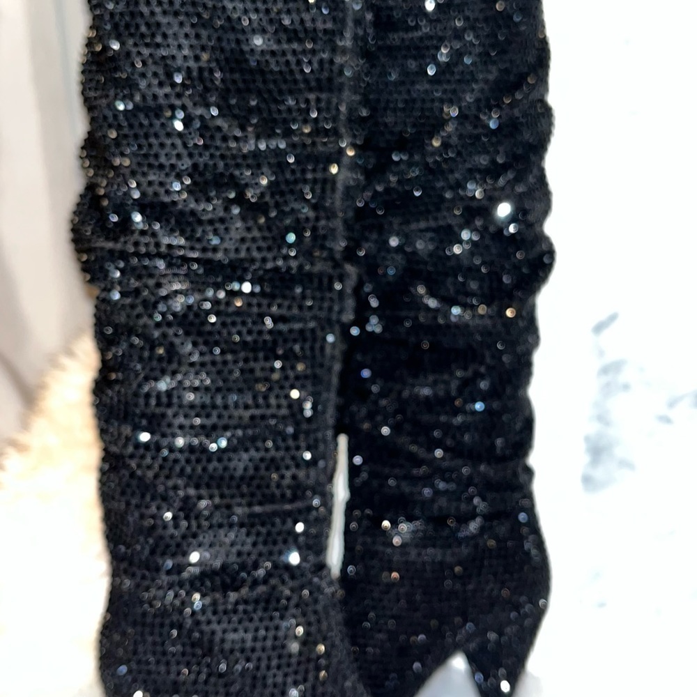 new! INC International Concepts Metallic Black Rhinestone Gerii Boots - Picture 12 of 16